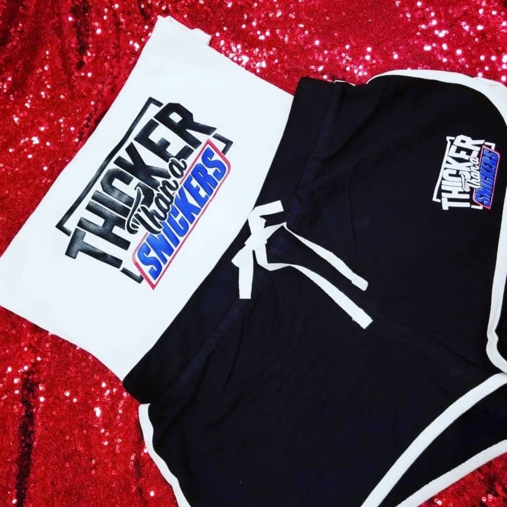 Custom short set (Thicker Than a Snickers)